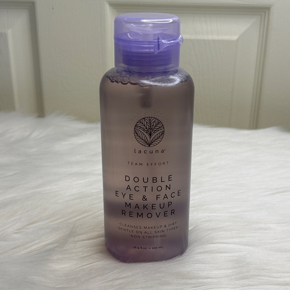Lacuna Double Action Eye & Face Makeup Remover 500 ml 16.9 oz Top Pump Dispenser